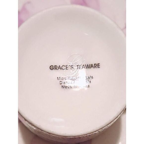 Grace Teaware FLORAL Demitasse Espresso Cup and Saucer Set (Service for 4) - Picture 6 of 7